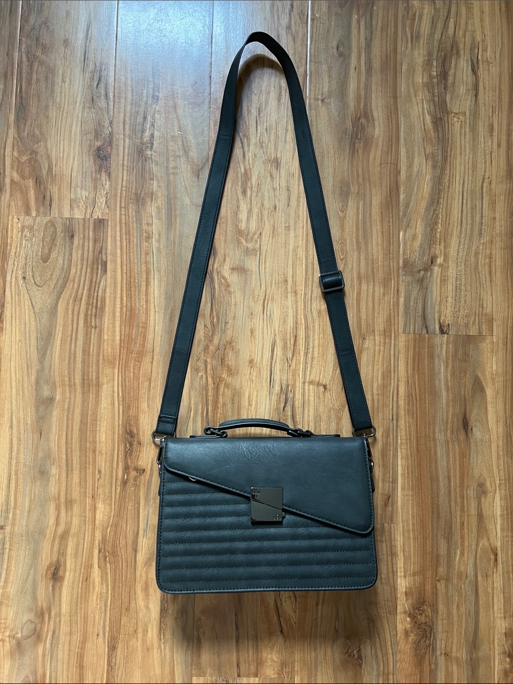 Rad Rev Matte Black Crossbody Bag with Top Handle